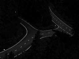 black n white street view